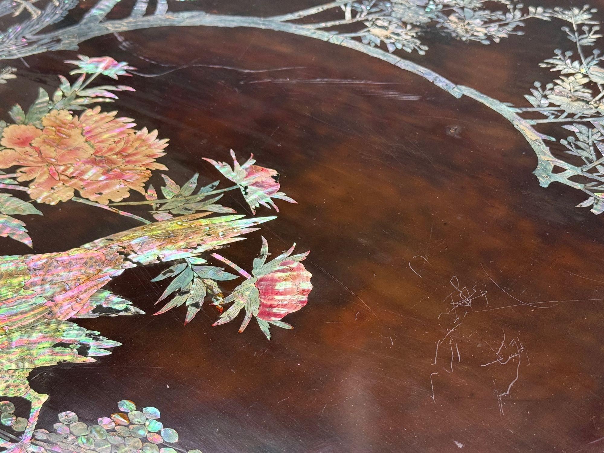 Chinesischer Export, Ebonisiertes Holz, Perlmutt, Mitteltisch, China, 1900 im Angebot 13