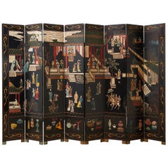 Chinese Export Eight-Panel Coromandel Screen