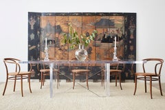 Chinese Export Eight-Panel Lacquer Gilt Coromandel Screen