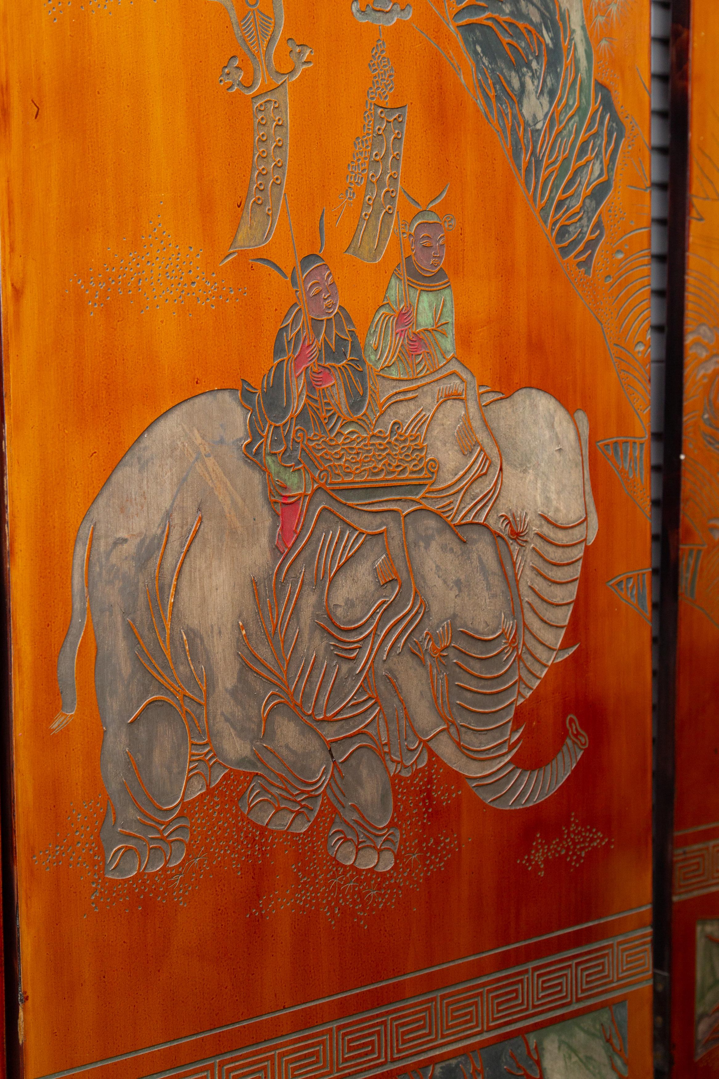 Chinese Export Eight Panel Screen. 3