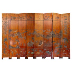 Chinese Export Eight Panel Screen