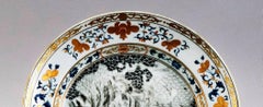 Chinese Export En Grisaille European-Subject Plate Lord Burghley