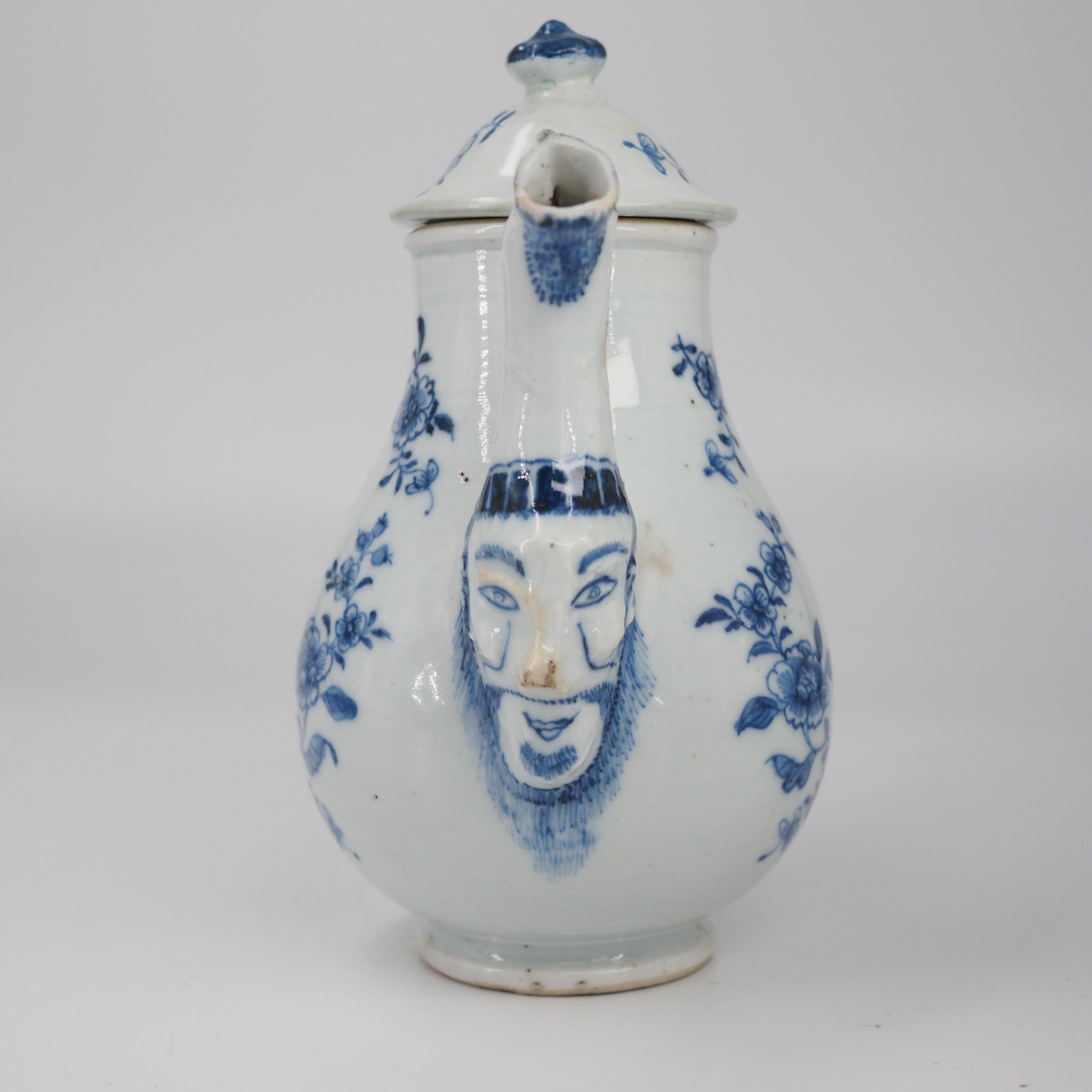 Rococo Chinese Export Ewer with Mask, After a Meissen Original, C.1745 For Sale