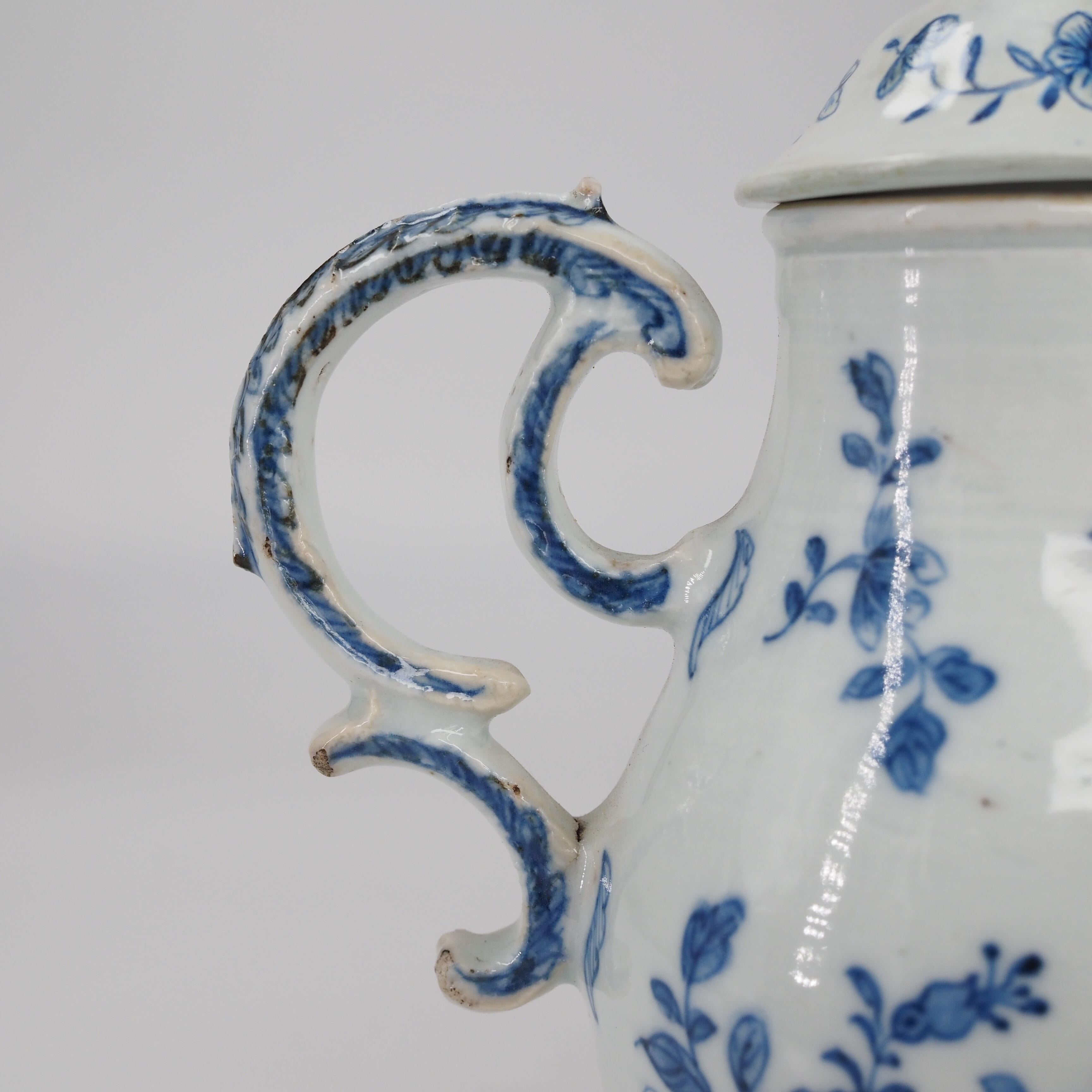 Hand-Painted Chinese Export Ewer with Mask, After a Meissen Original, C.1745 For Sale