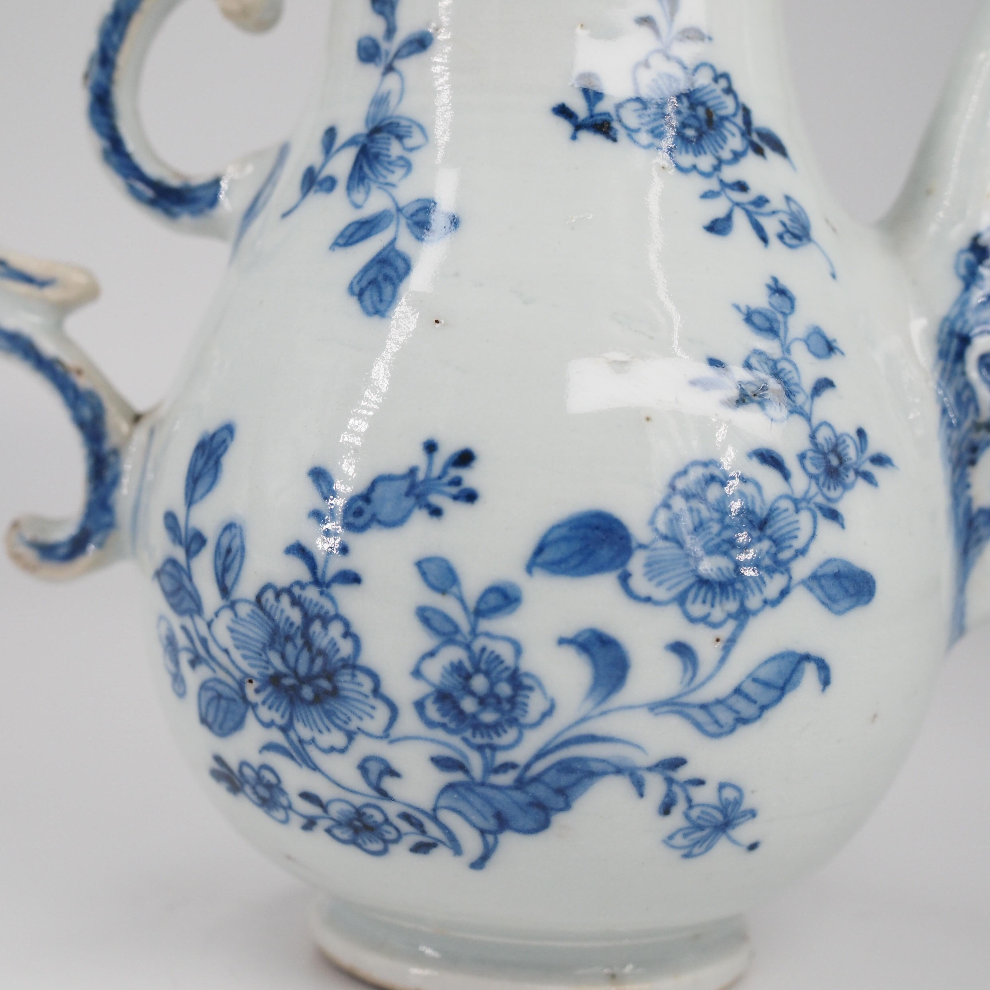 Porcelain Chinese Export Ewer with Mask, After a Meissen Original, C.1745 For Sale