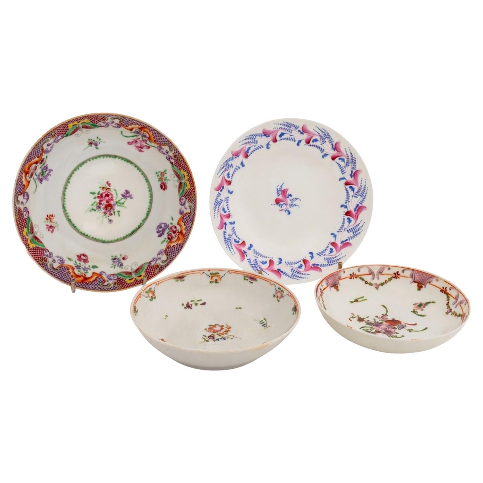 Collection of Four Chinese Export Famille Rose Porcelain Small Dishes For Sale