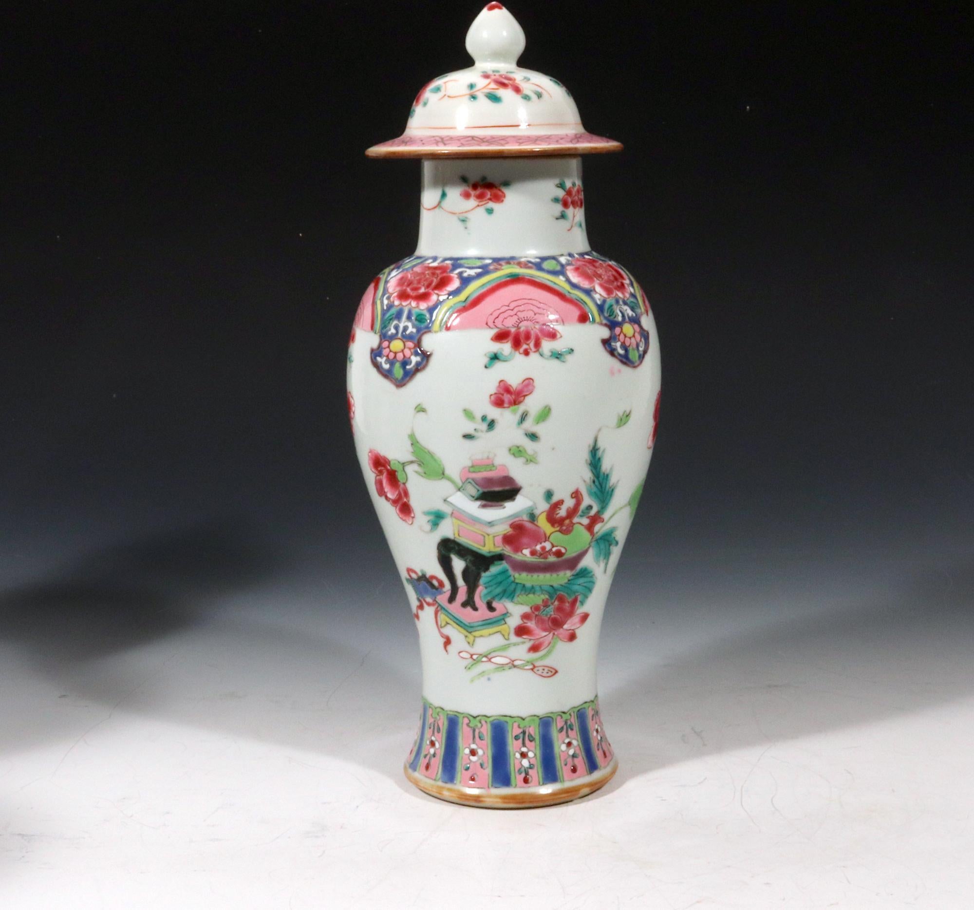 18th Century Chinese Export Famille Rose Porcelain Garniture