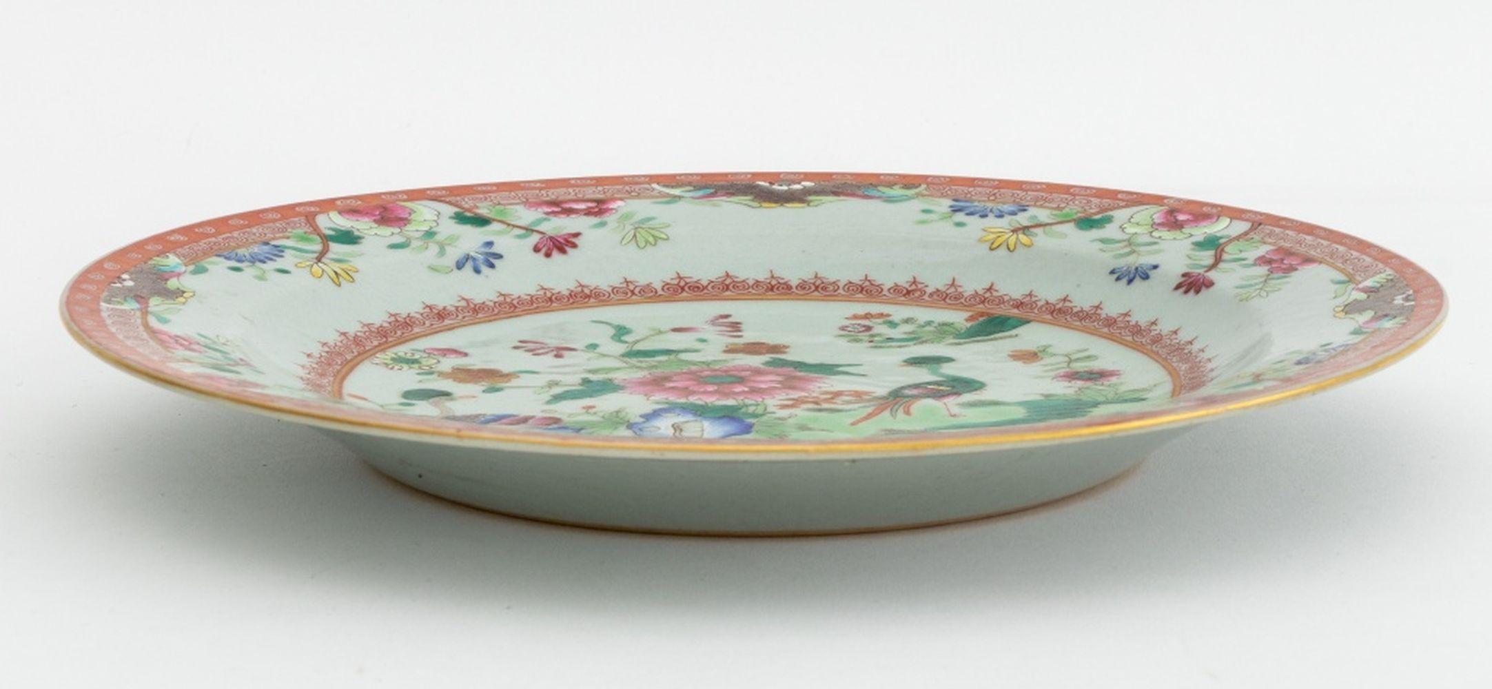 Hand-Painted Chinese Export Famille Rose Porcelain Plate For Sale