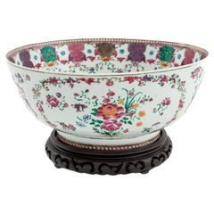Bol à punch en porcelaine Famille Rose, exporté de Chine