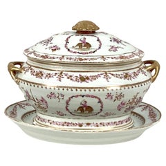 Chinese Export Famille Rose Porcelain Soup Tureen