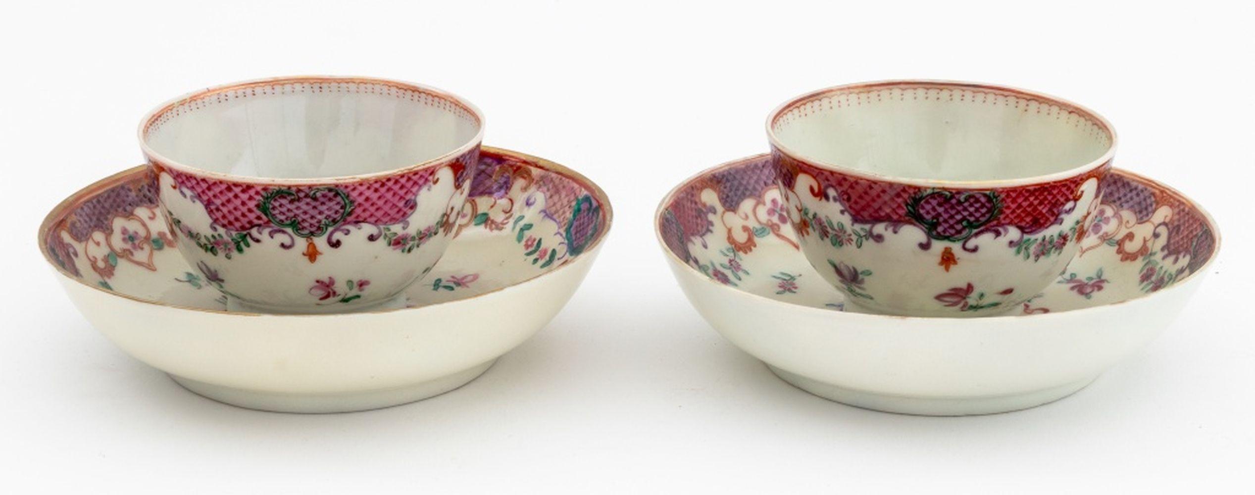 Service à thé Famille Rose en porcelaine d'exportation chinoise, 11 en vente 9