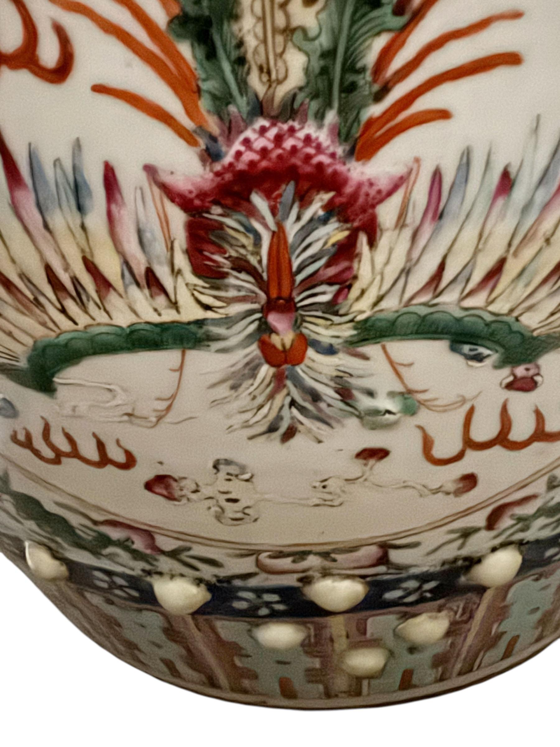 Chinese Export Famille Rose Terra Cotta Garden Stool For Sale 10
