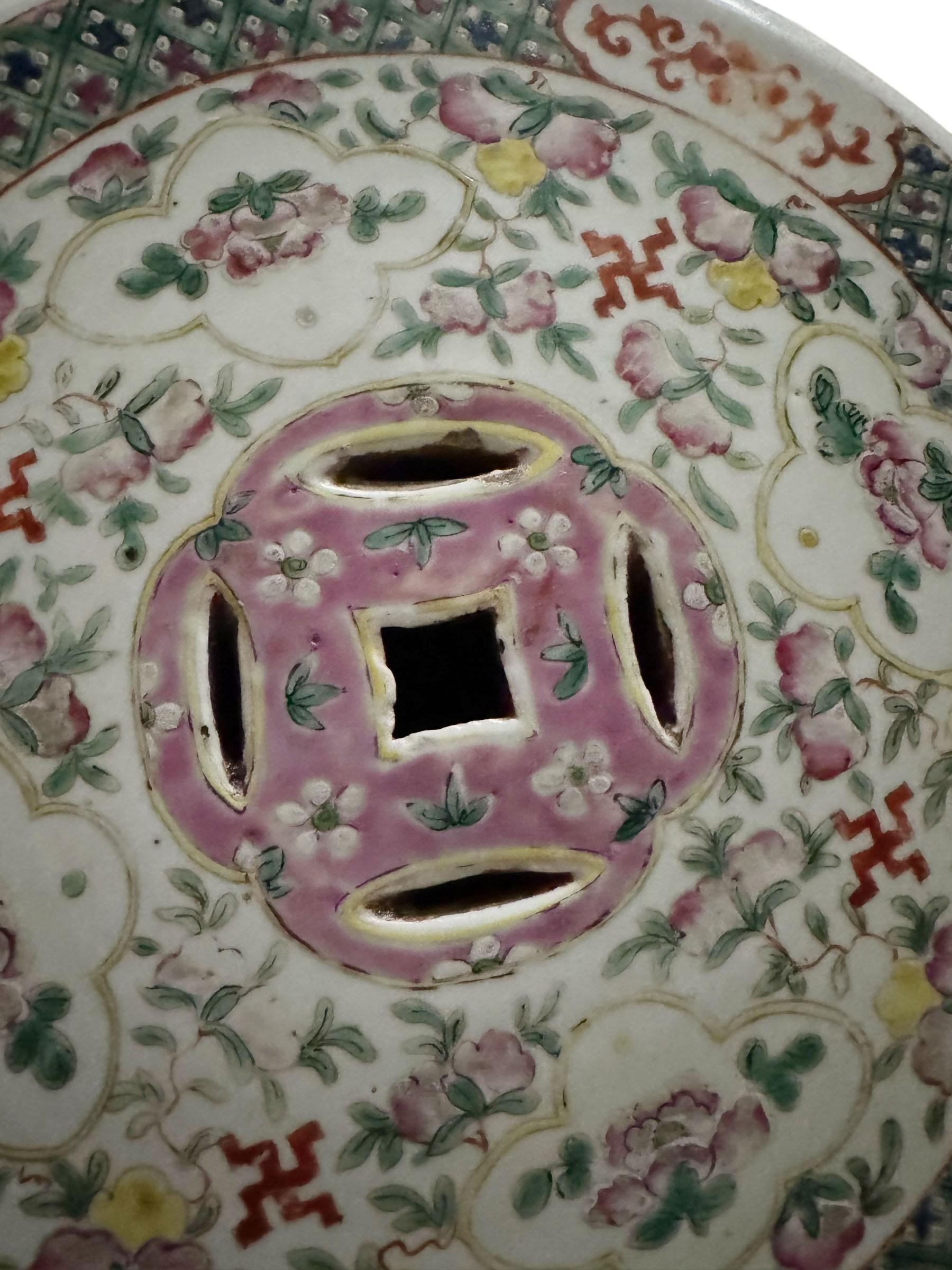 Enamel Chinese Export Famille Rose Terra Cotta Garden Stool For Sale