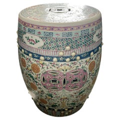 Chinese Export Famille Rose Terra Cotta Garden Stool