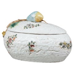 Chinese Export Famille Rose White Ceramic Melon Tureen Or Box