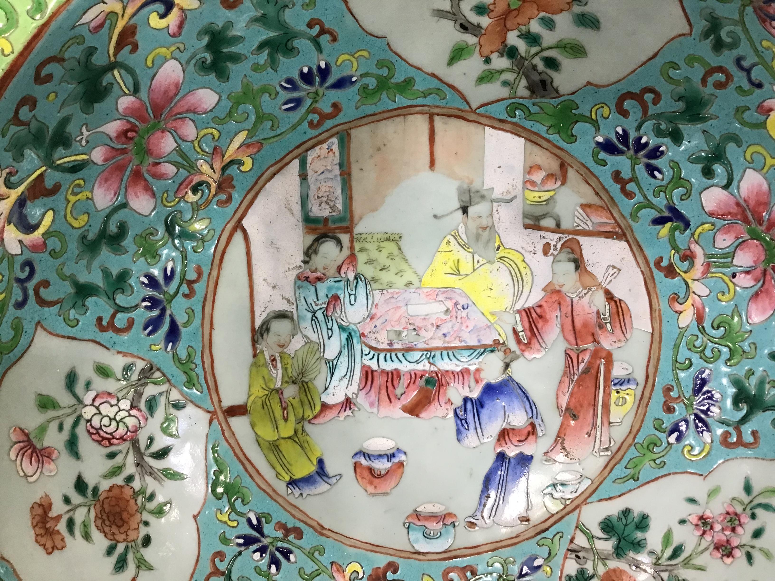 Chinese Export Famille Verte Porcelain Bowl In Good Condition In Bradenton, FL