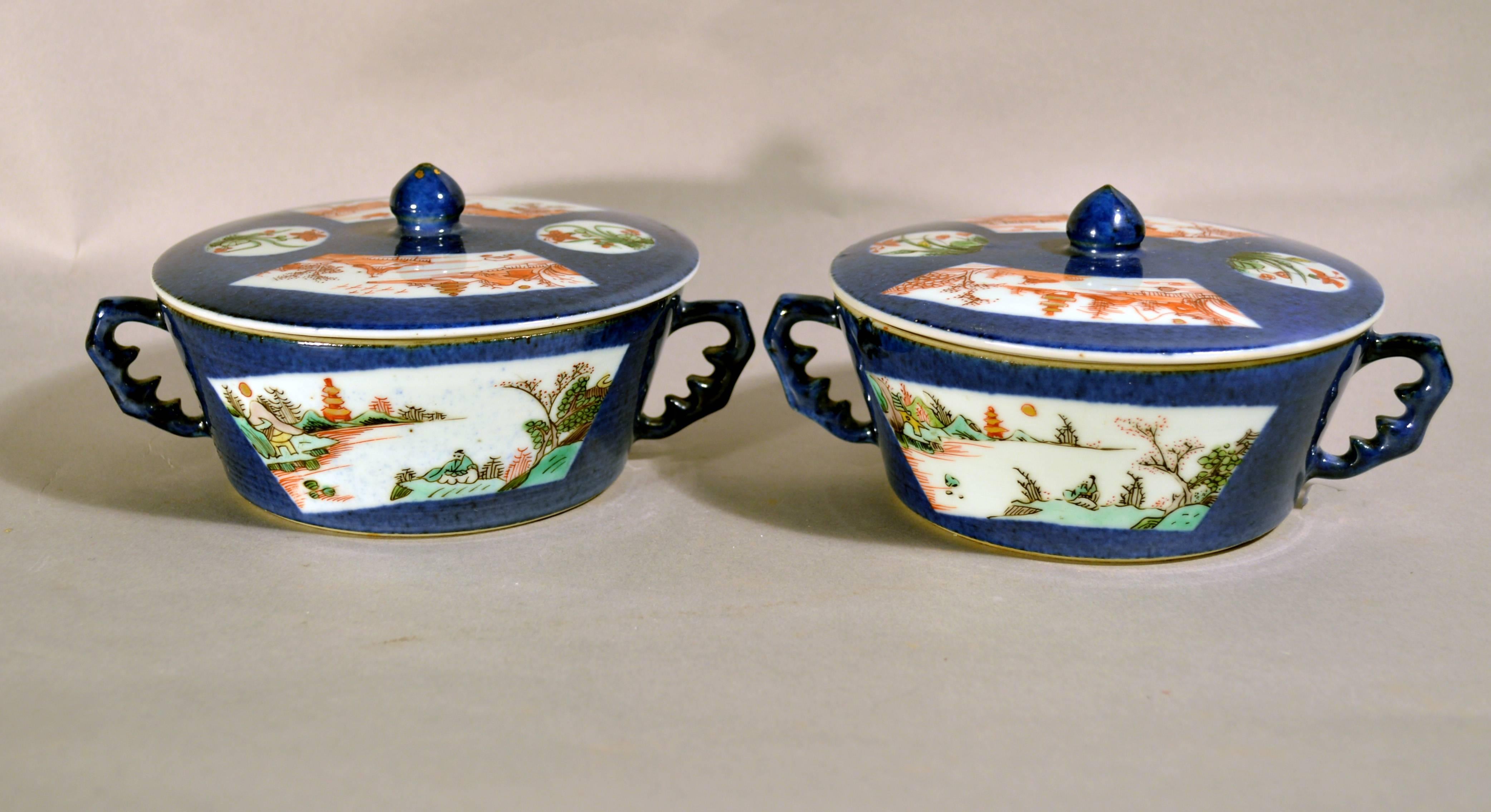 Chinese Verte Porcelain Sauce Tureens and Covers, Kangxi, circa 1720 2