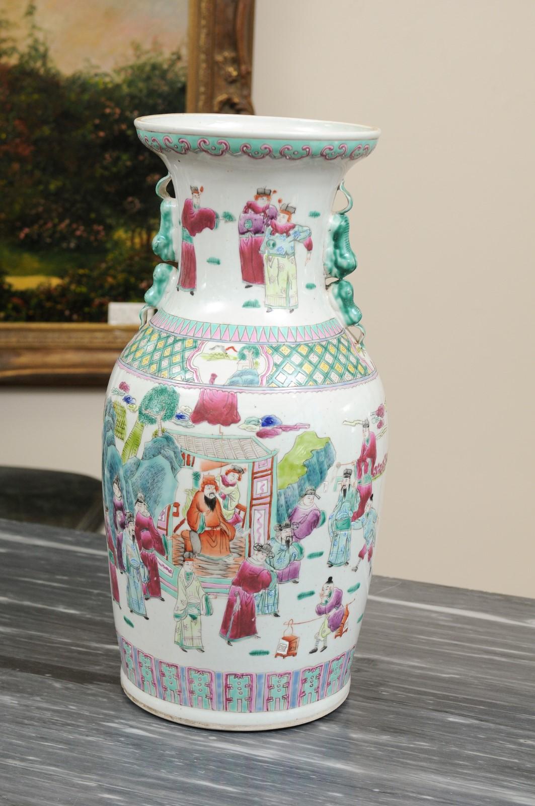 Chinese Export Famille Verte Porcelain Vase For Sale 2