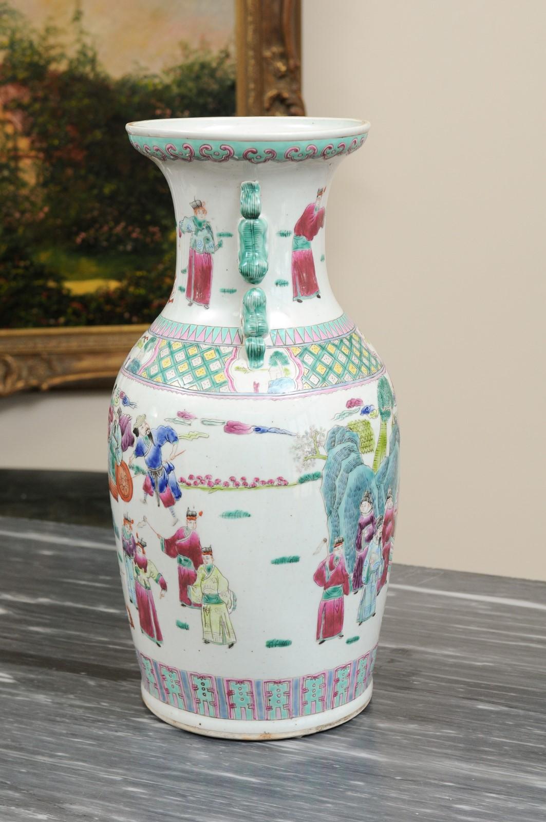 Chinese Export Famille Verte Porcelain Vase For Sale 3