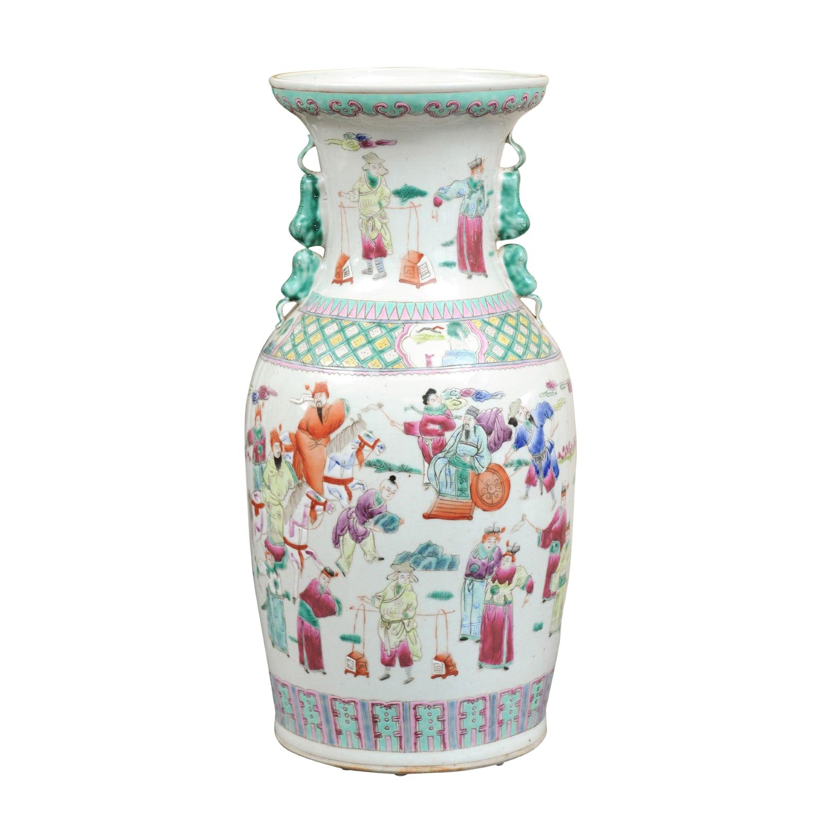 Chinese Export Famille Verte Porcelain Vase For Sale