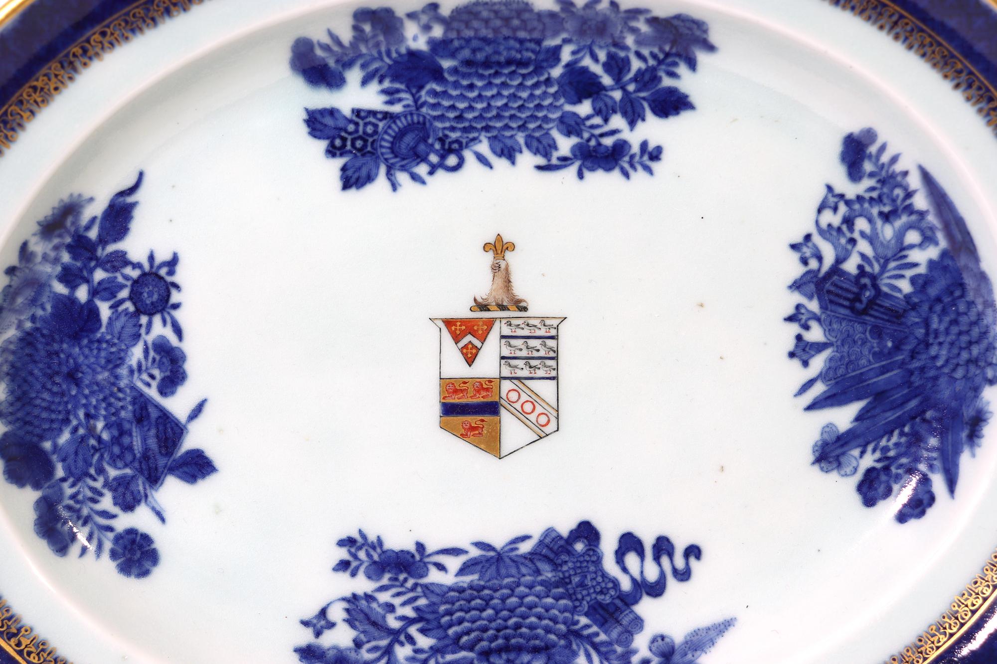 Chinese Export Fitzhugh Armorial Dishes, Arms of Hill Dawe of Ditcheat House 1