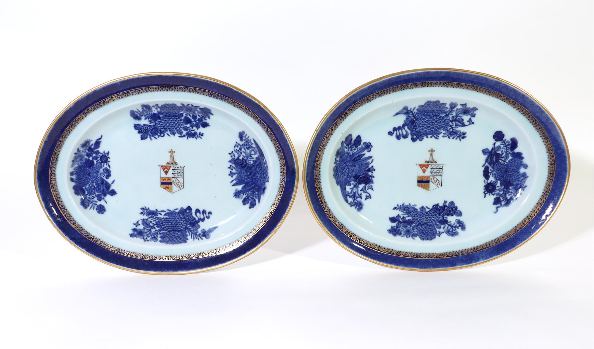 Chinese Export Fitzhugh Armorial Dishes, Arms of Hill Dawe of Ditcheat House 3