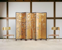 Chinese Export Flora and Fauna Gilt Coromandel Screen 8 Ft
