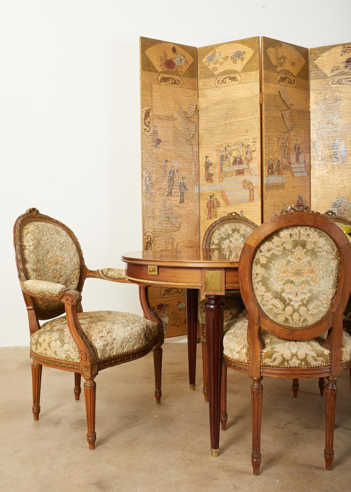 Chinese Export Four Panel Lacquered Gilt Coromandel Screen 2