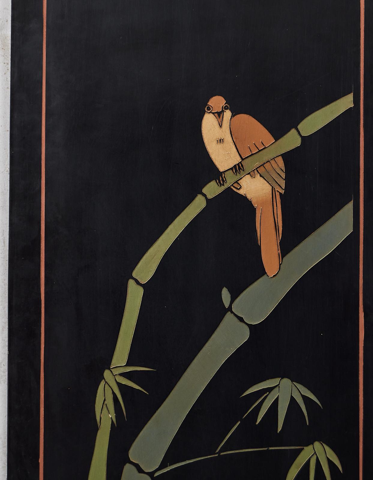 Chinese Export Gilt Coromandel Screen Manchurian Cranes 12