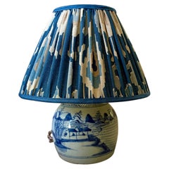 Chinese Export Ginger Jar Lamp with GP & J Baker Pleated Lampshade