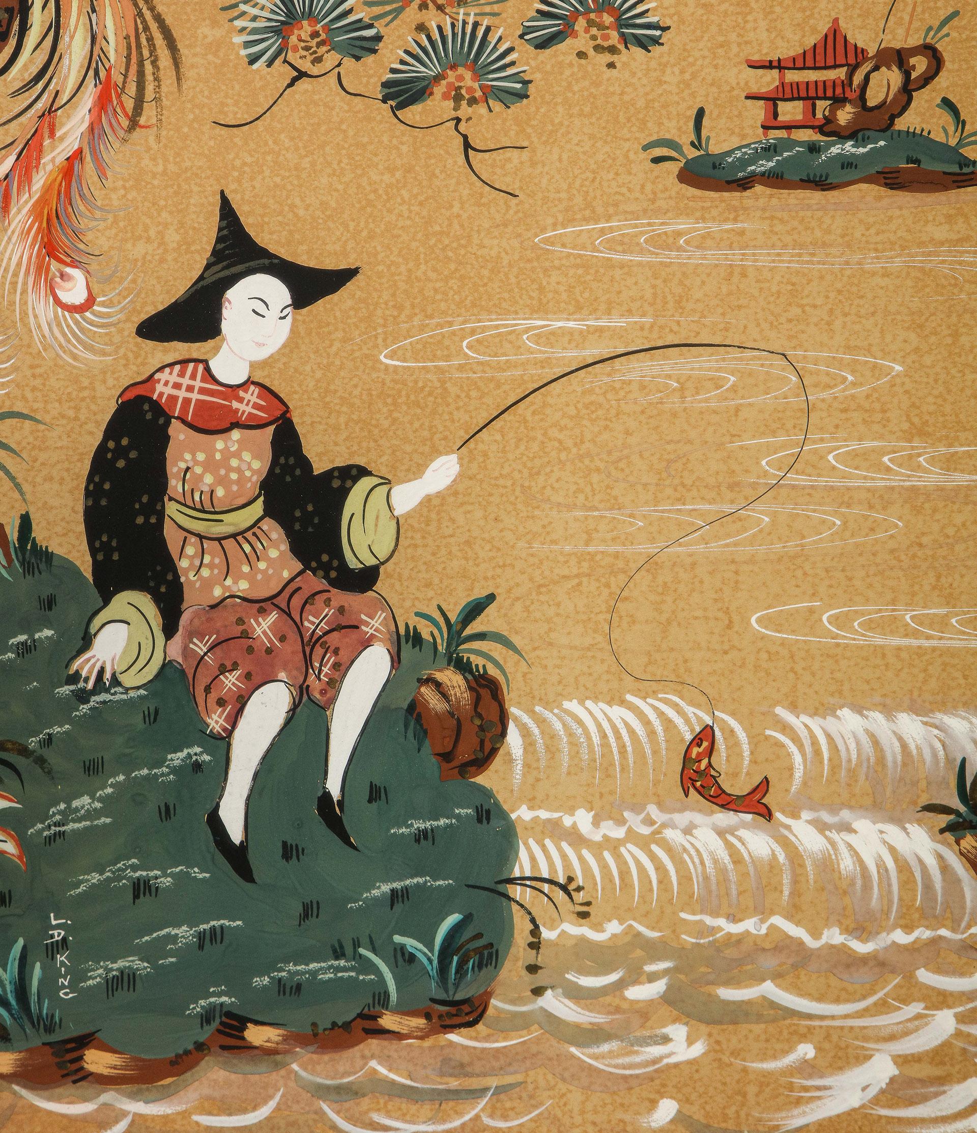 Chinesische Export-Gouache-Malerei im Angebot 1