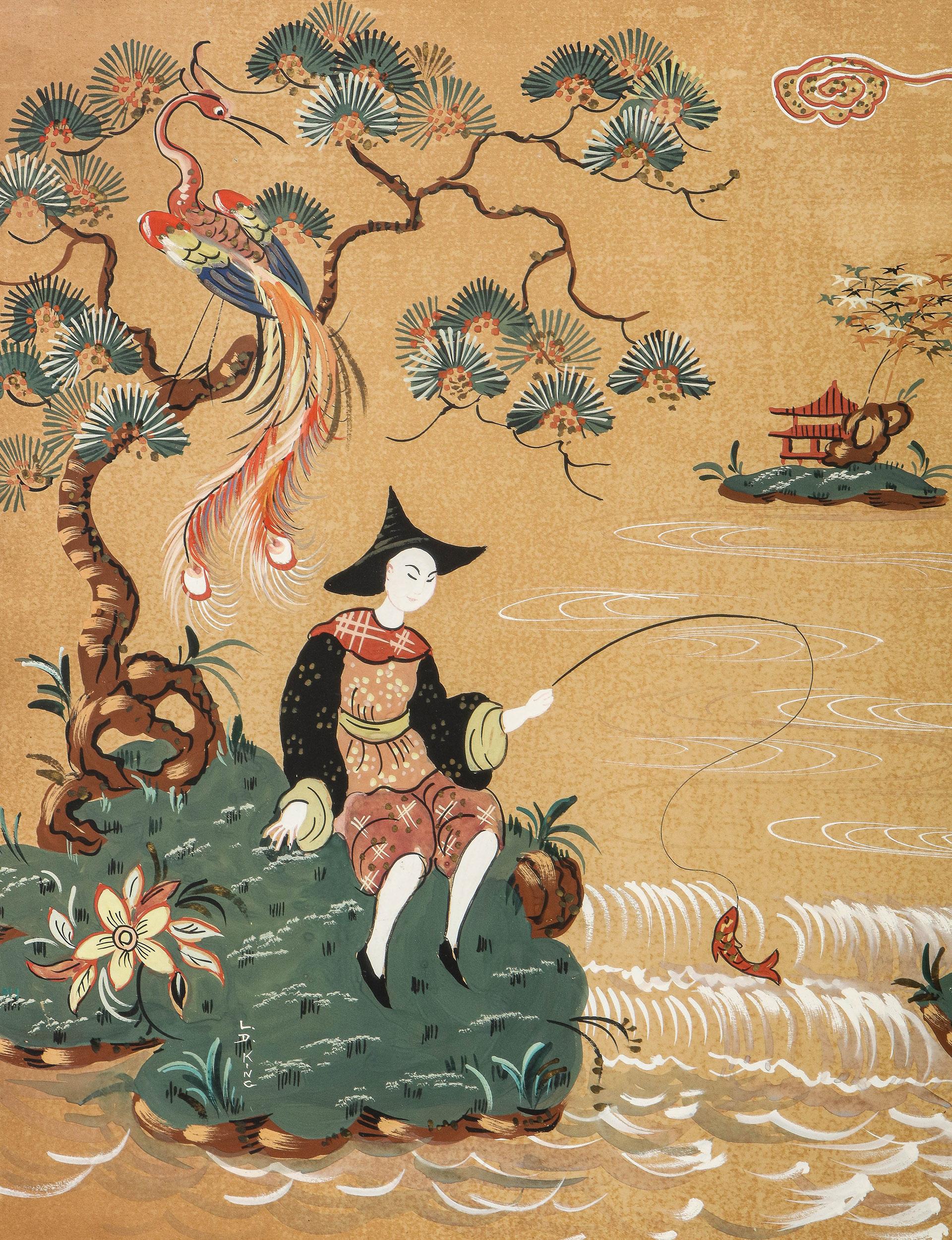 Chinesische Export-Gouache-Malerei im Angebot 2