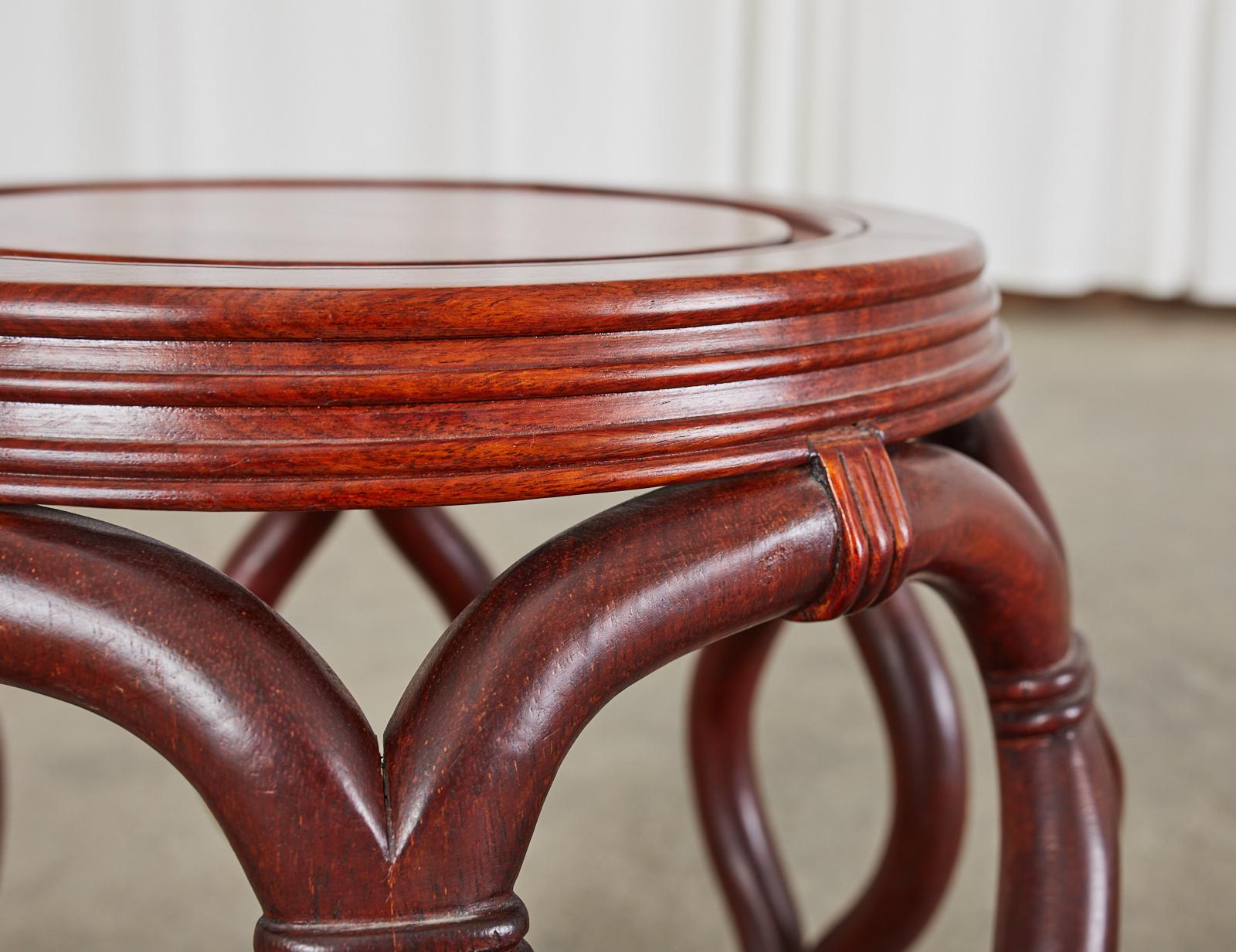 Chinese Export Hardwood Garden Stool or Drinks Table 6