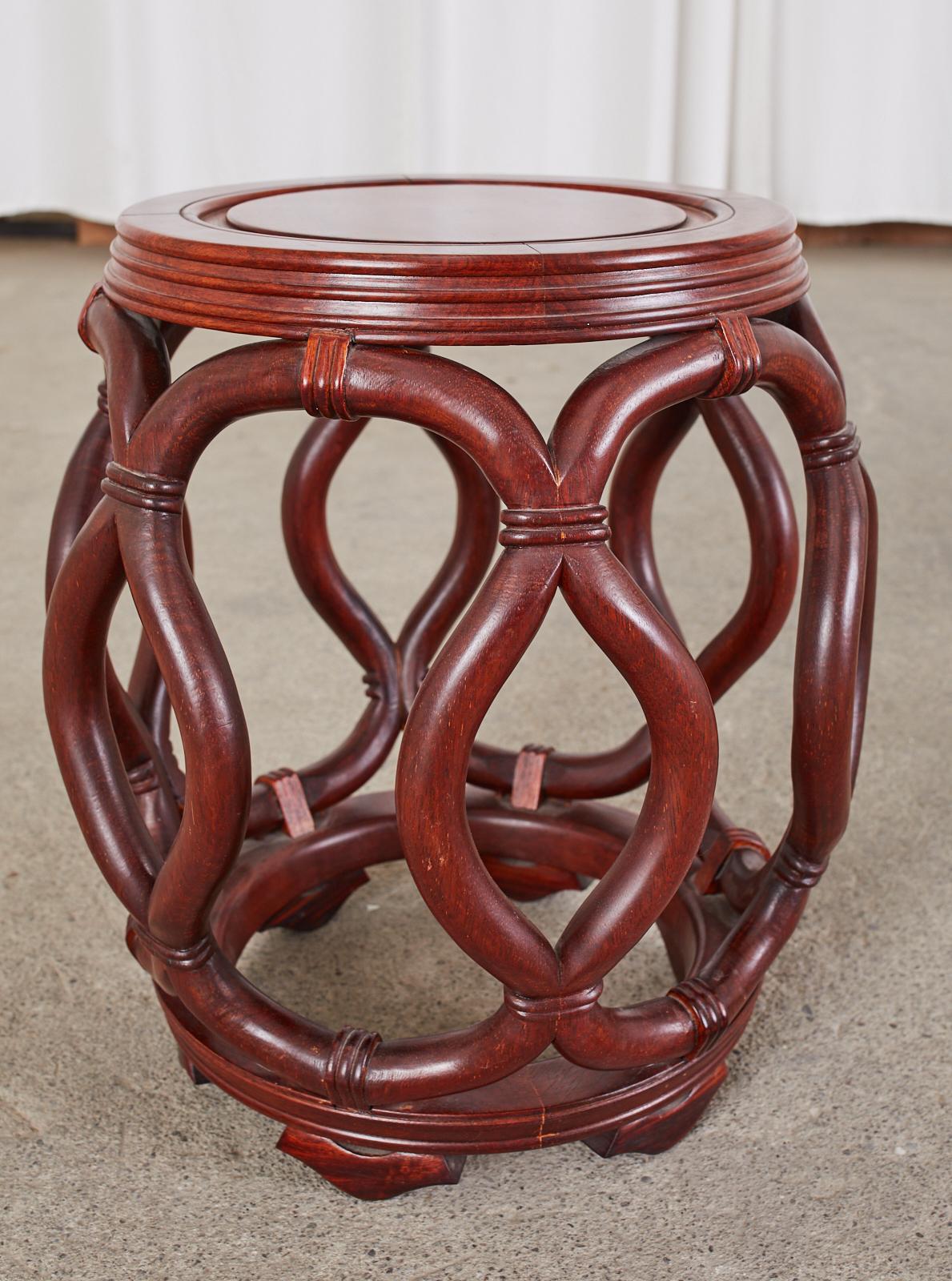 Chinese Export Hardwood Garden Stool or Drinks Table 7