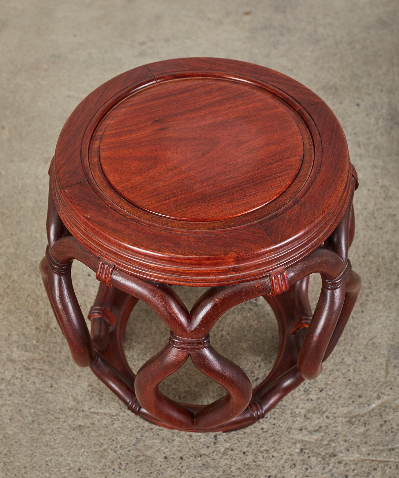 Hand-Crafted Chinese Export Hardwood Garden Stool or Drinks Table