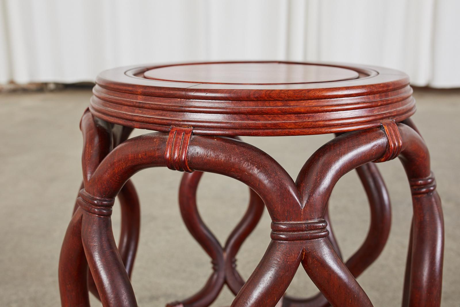 Chinese Export Hardwood Garden Stool or Drinks Table 2