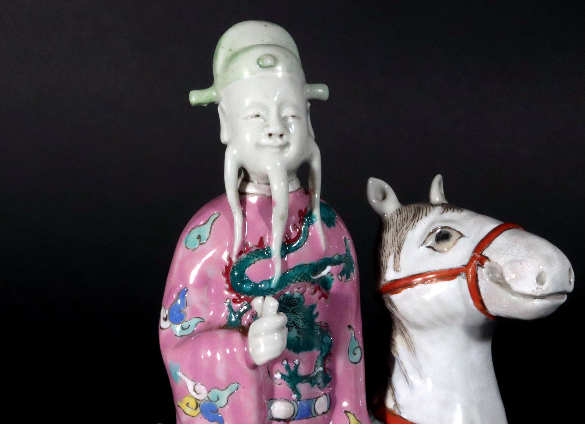 Chinese Export Immortal Figures Mounted on the Back of Animals For Sale 6
