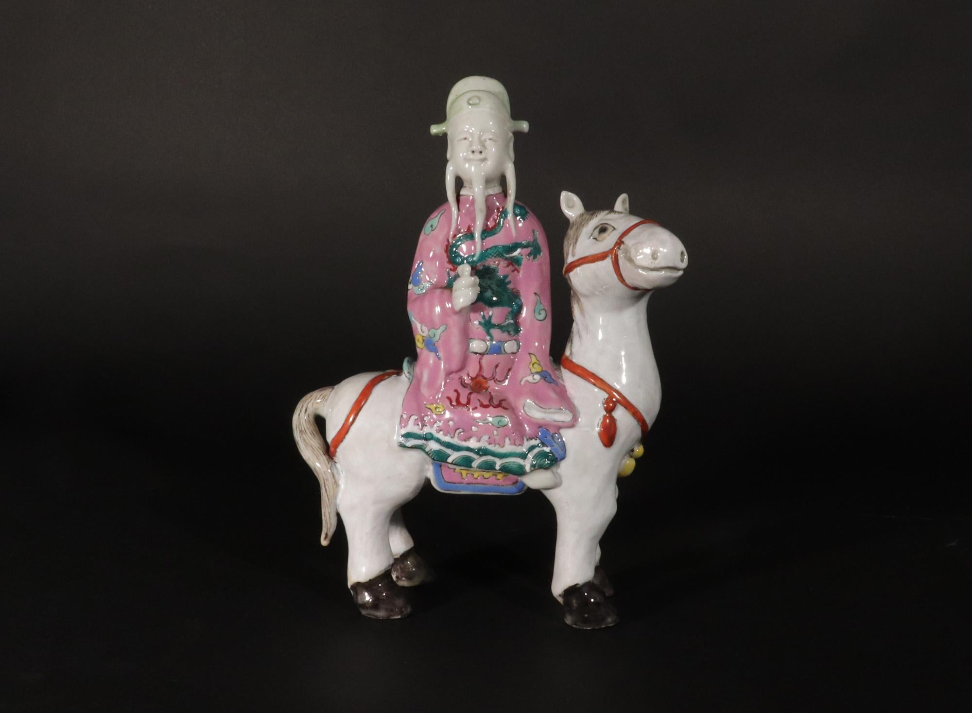 Chinese Export Immortal Figures Mounted on the Back of Animals For Sale 1