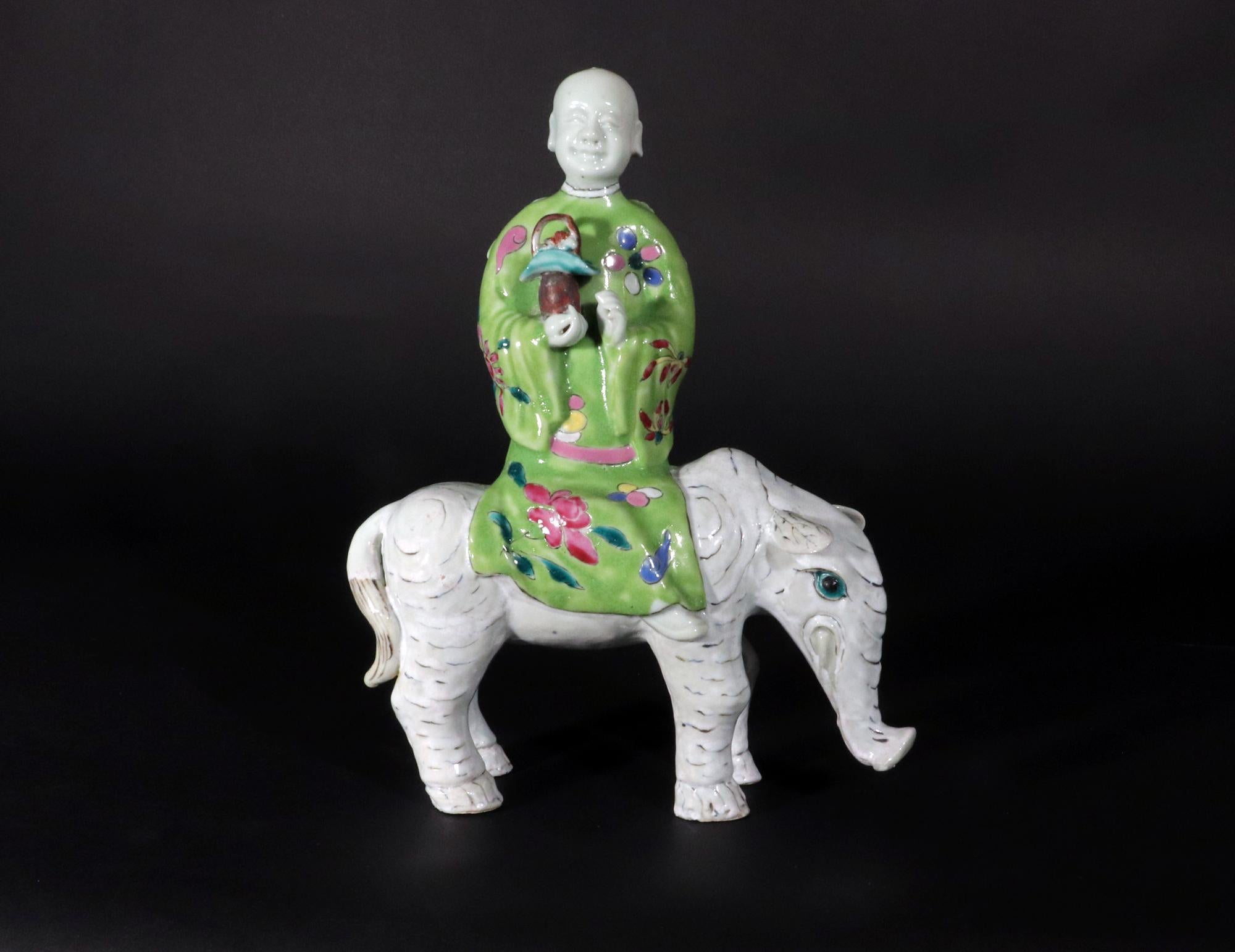 Chinese Export Immortal Figures Mounted on the Back of Animals For Sale 2