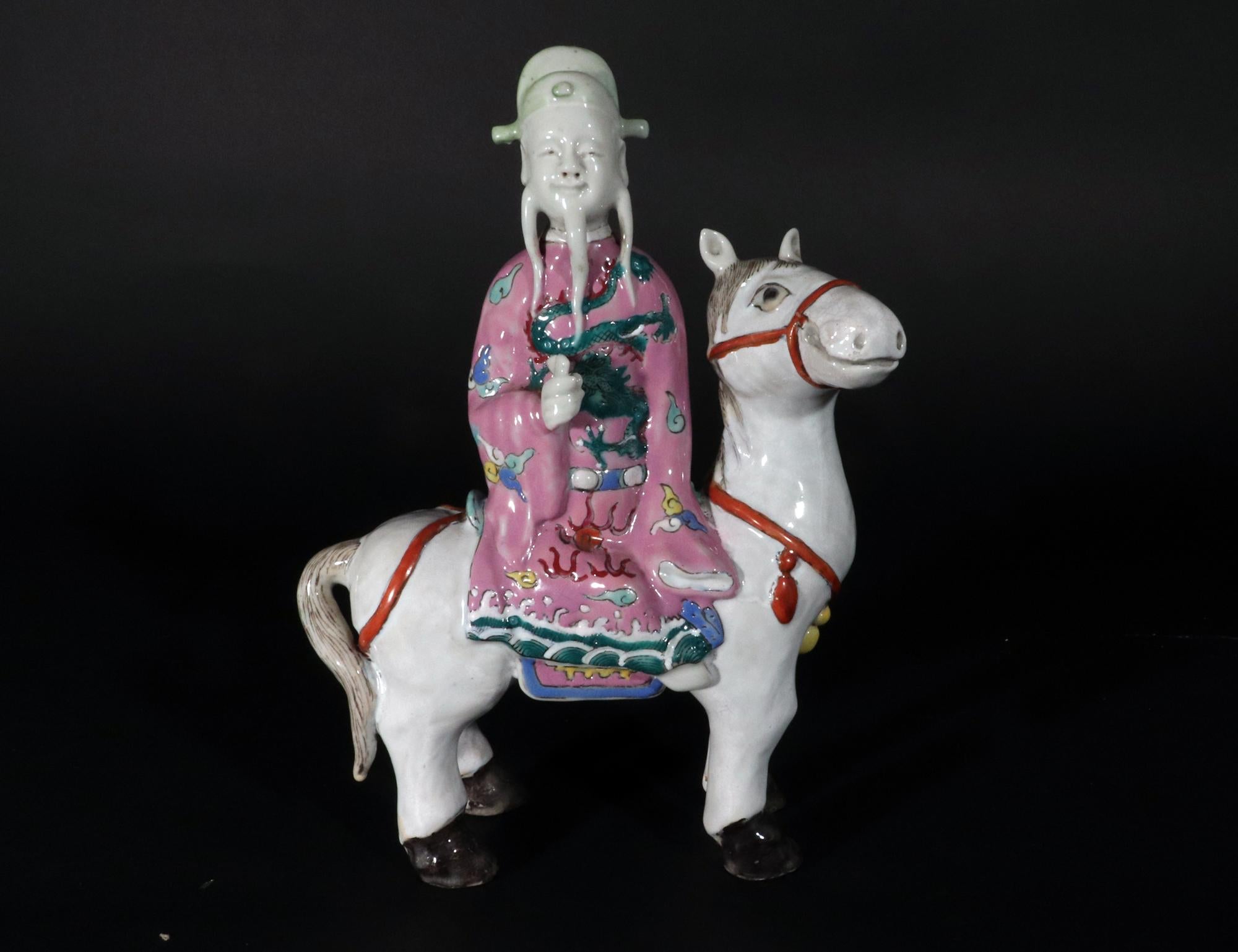 Chinese Export Immortal Figures Mounted on the Back of Animals For Sale 3