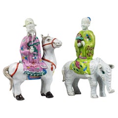 The Chinese Export Immortal Figures Mounted on the Back of Animals