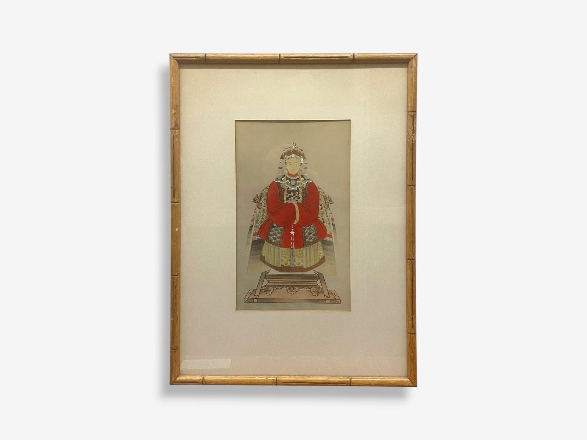 Esportazione cinese, inchiostro e grafite, decorazioni da parete cinesi d'epoca, bambù, anni '30 in vendita 2
