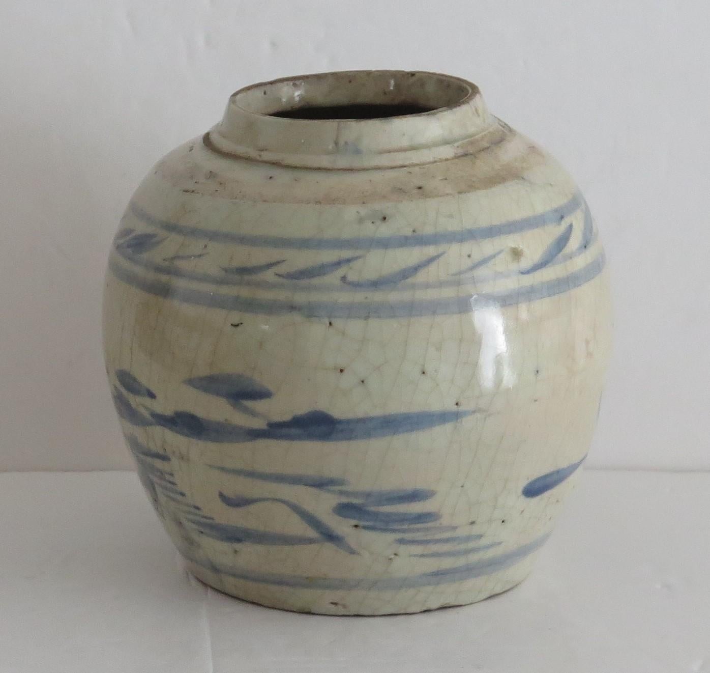Chinese Export Jar Provincial Hand Painted ceramic, 17th Century late Ming In Good Condition For Sale In Lincoln, Lincolnshire
