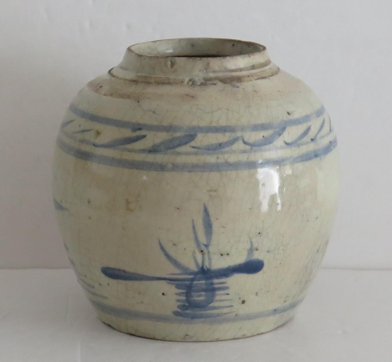 Ceramic Chinese Export Jar Provincial Hand Painted ceramic, 17th Century late Ming For Sale