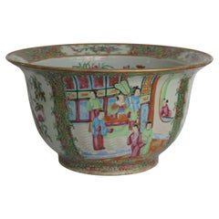 Chinese Export Ceramic Jardiniere Cache Pot Canton Rose Medallion, Ca 1820