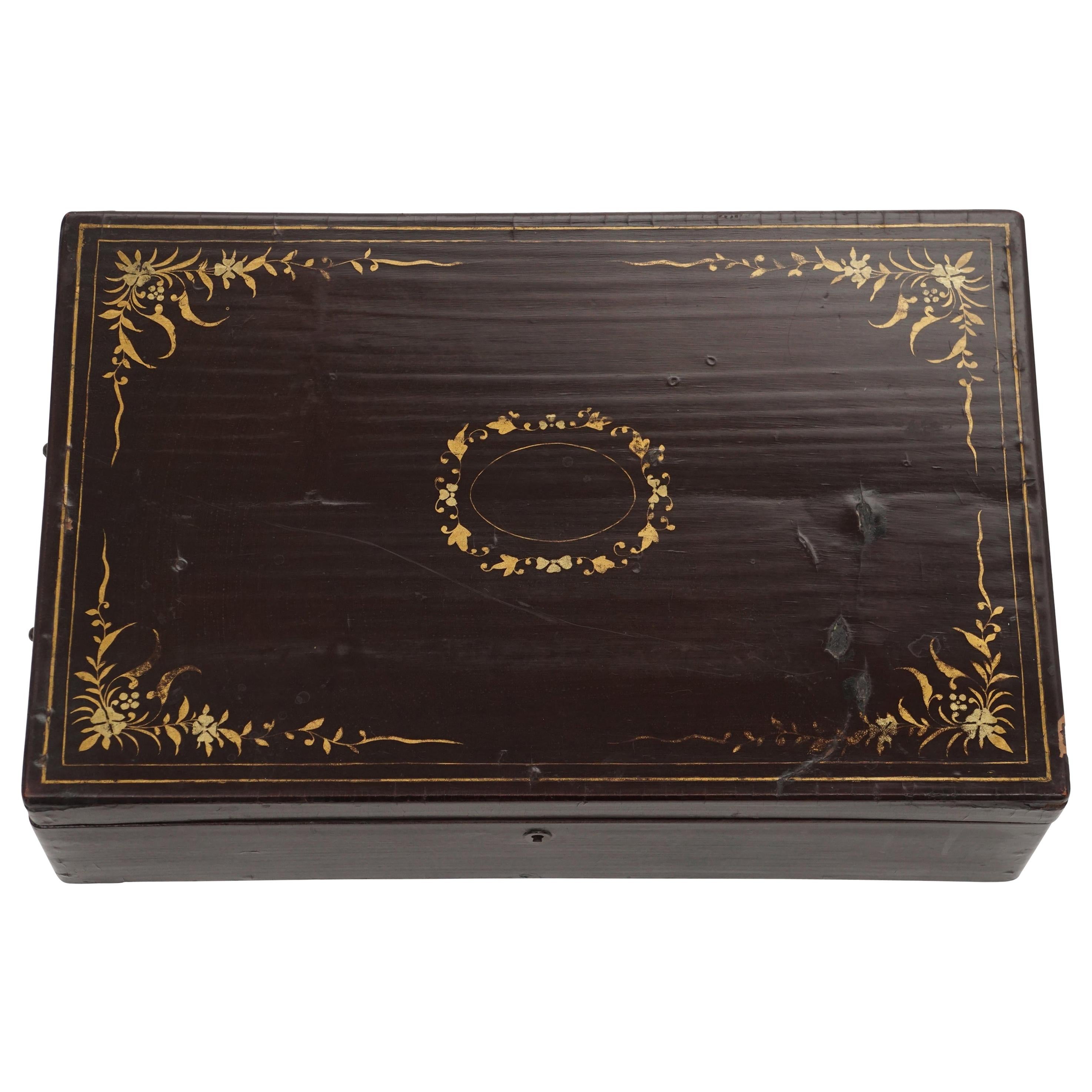 Chinese Export Lacquer Document Box For Sale
