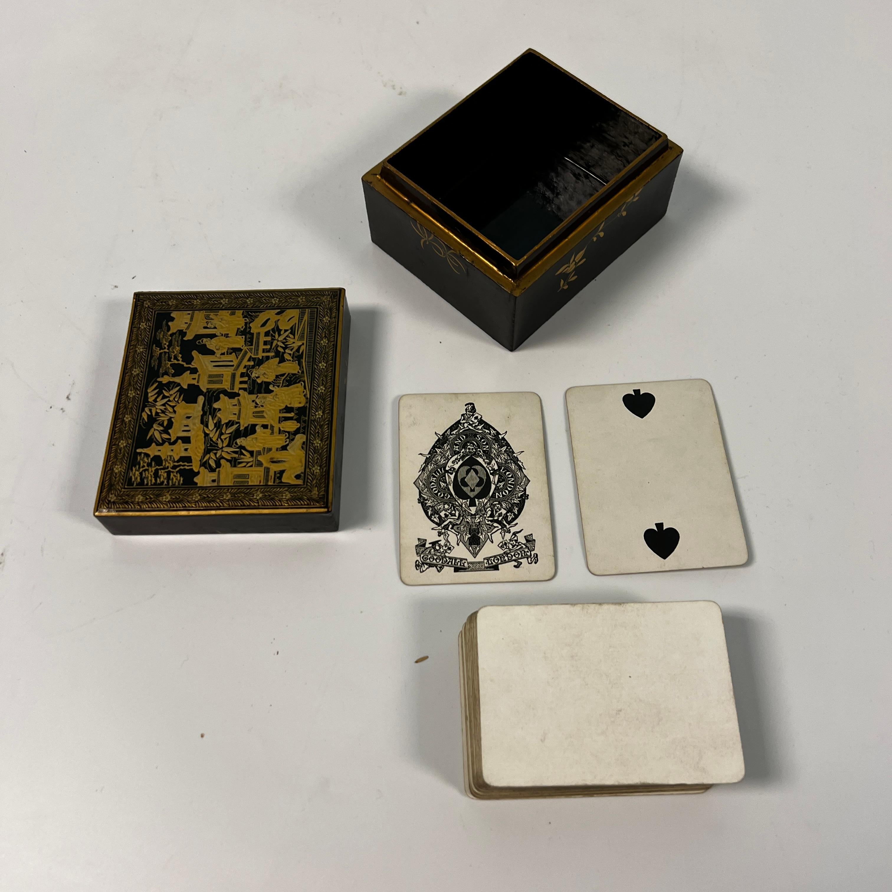 Chinese Export Lacquer Games Box with Mother of Pearl 6