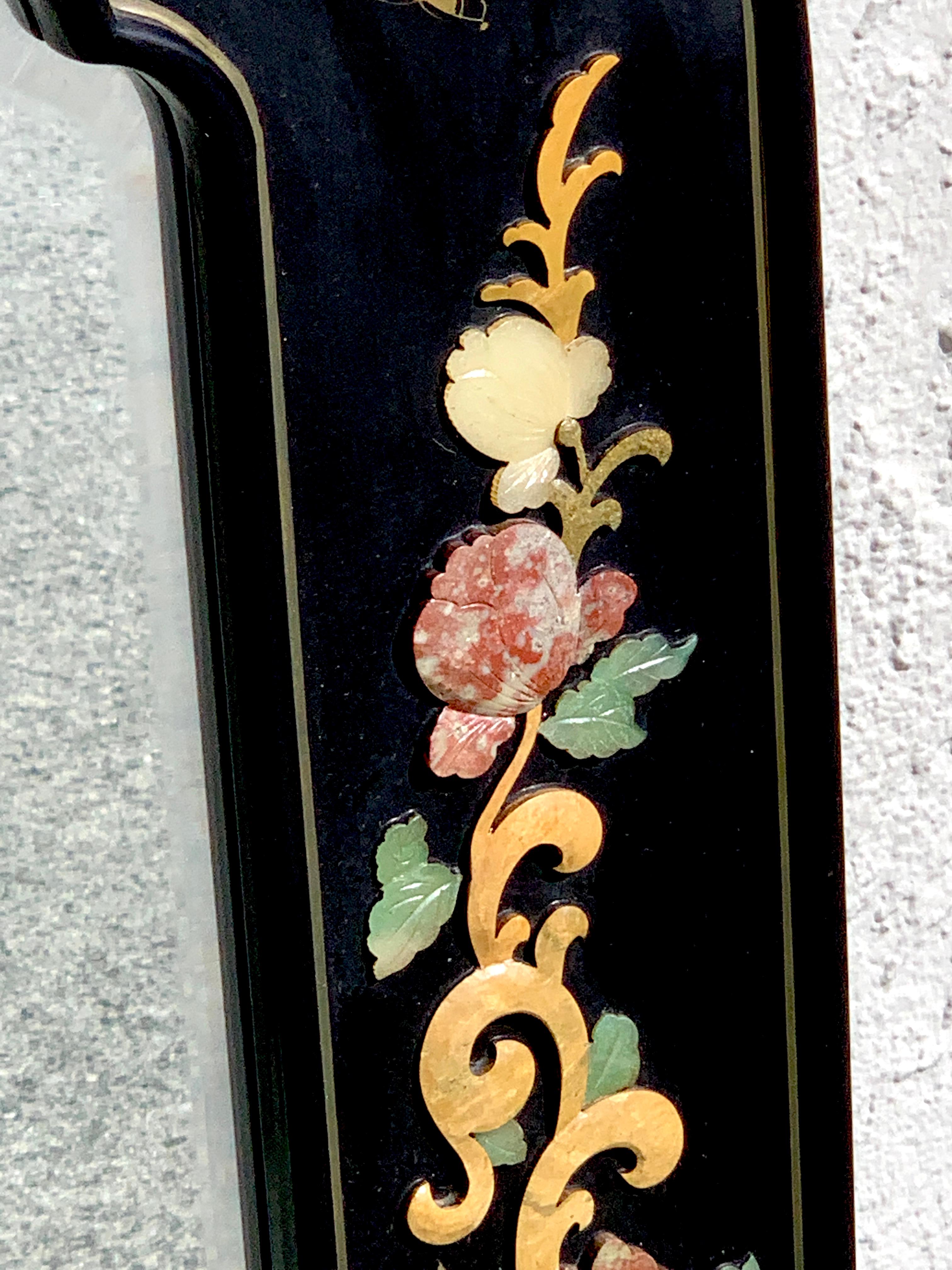 20th Century Chinese Export Lacquer and Hardstone Mirror