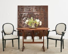 Chinese Export Lacquered Four Panel Coromandel Screen