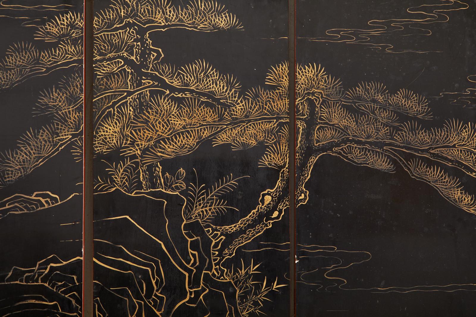 Chinese Export Lacquered Red Coromandel Six Panel Screen 15